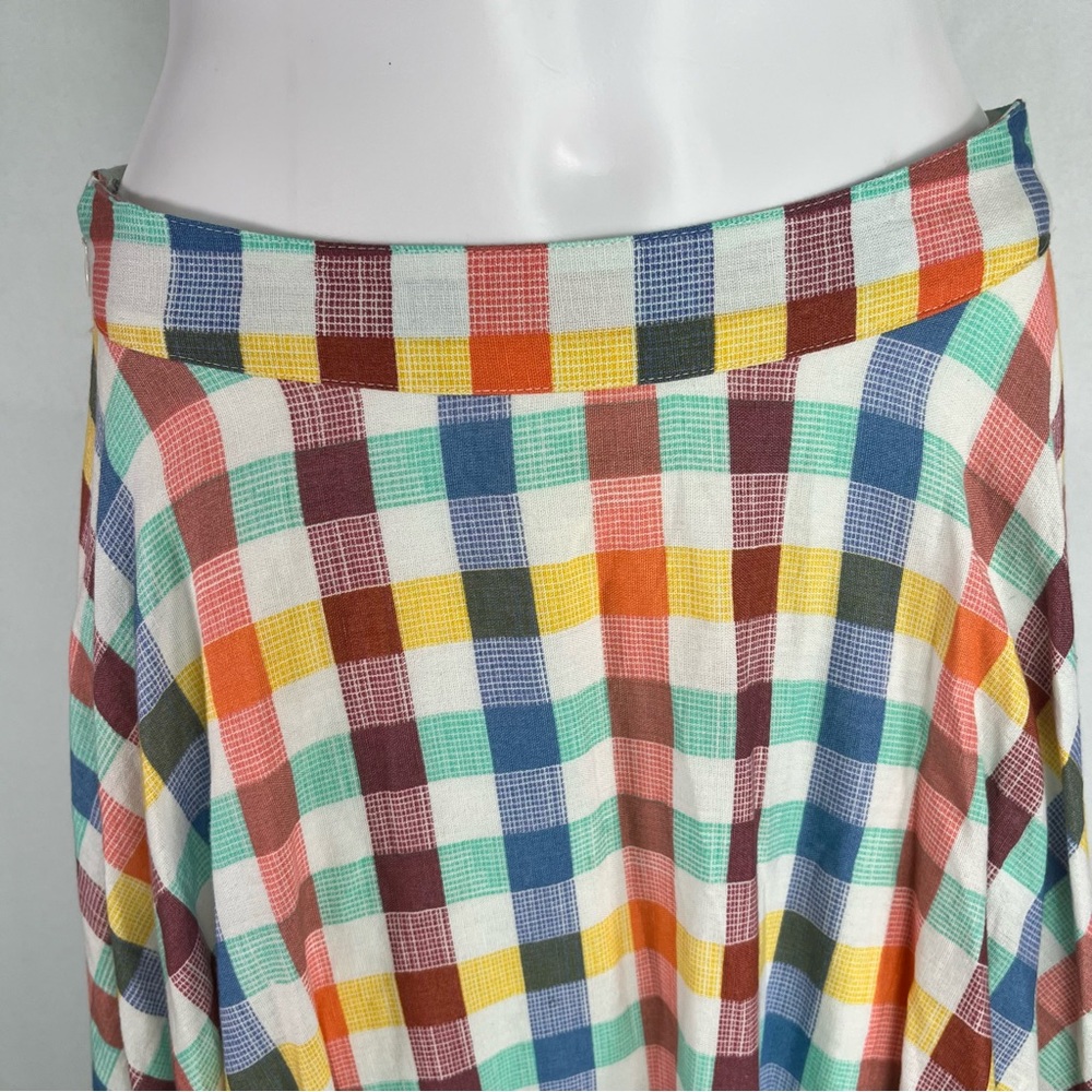 Anthropologie Multicolor Gingham Circle Skirt - Picture 4 of 13
